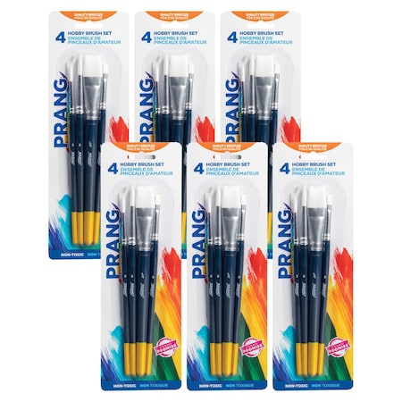 Prang Hobby Paint Brush Set, Assorted Sizes, 24PK X94006